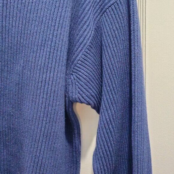 Vintage Creem Comp Menswear Blue Knit V-Neck Sweater XL - Picture 4 of 13